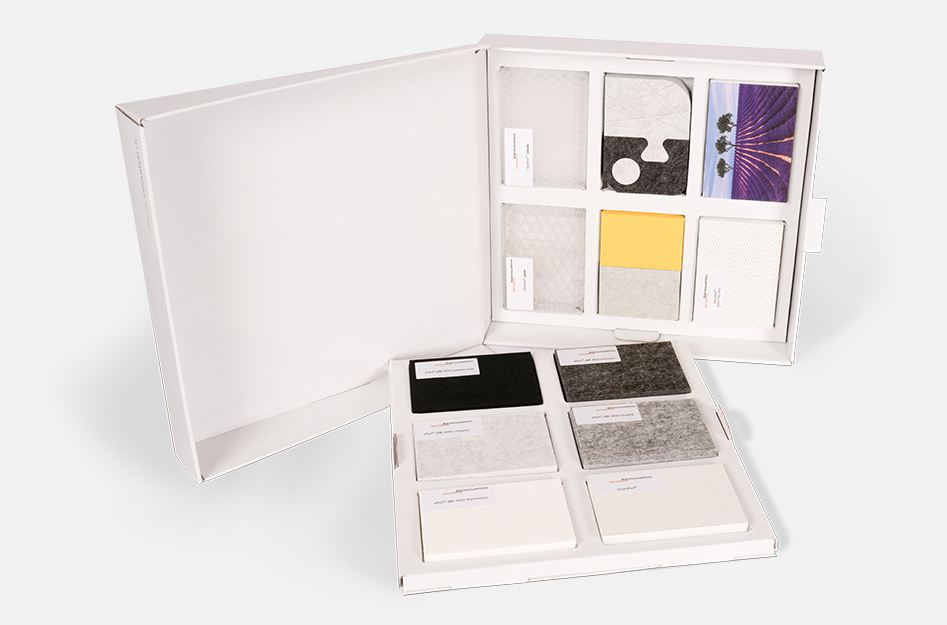 Präsentationsmappe offen von akustik & innovation