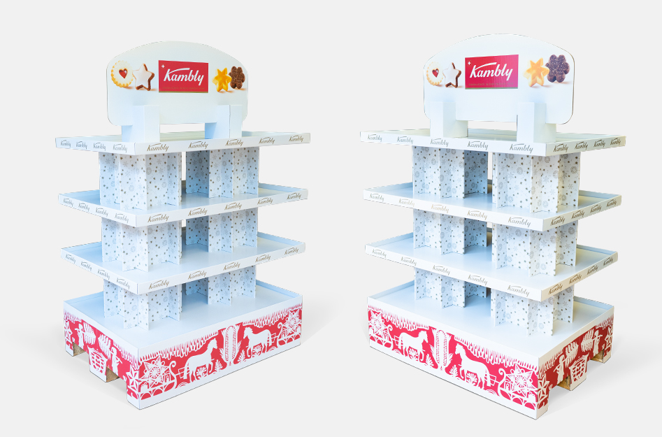 Zwei Displays von Kambly