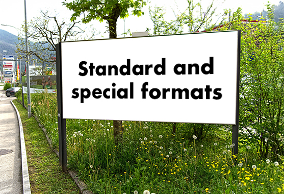 Roadside poster site with poster 